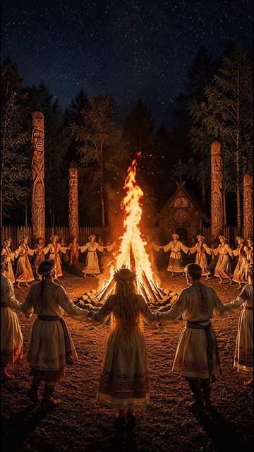 🔥 Священный хоровод | Древний славянский обряд у ночного костра смотреть онлайн