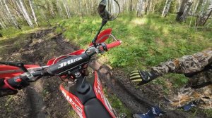 выезд в лес с женой на мотиках jhl sx150 и regulmoto crx 300pro
