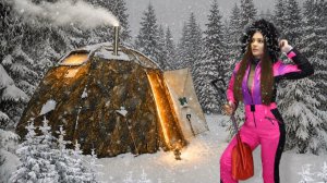 Кемпинг в Снегопад с Теплой палаткой и Печью в -18°C  Одиночный поход ❄️