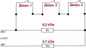 С2000 АСПТ БОЛИД  ШЛЕЙФ  ДВЕРИ