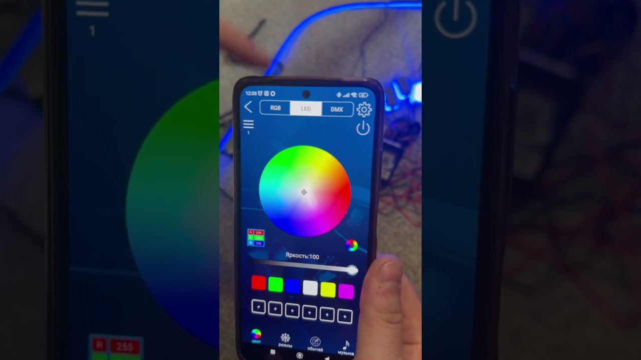Подсветка салона авто Ambient light Rgb 18в1 подключение к телефону через блютуз смотреть онлайн