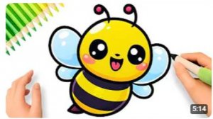 КАК НАРИСОВАТЬ ПРОСТУЮ МИЛУЮ ПЧЕЛКУ 🐝❤️