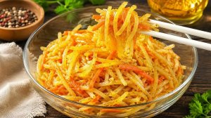 Этот салат из картошки съедают первым! Просто, быстро и очень вкусно!