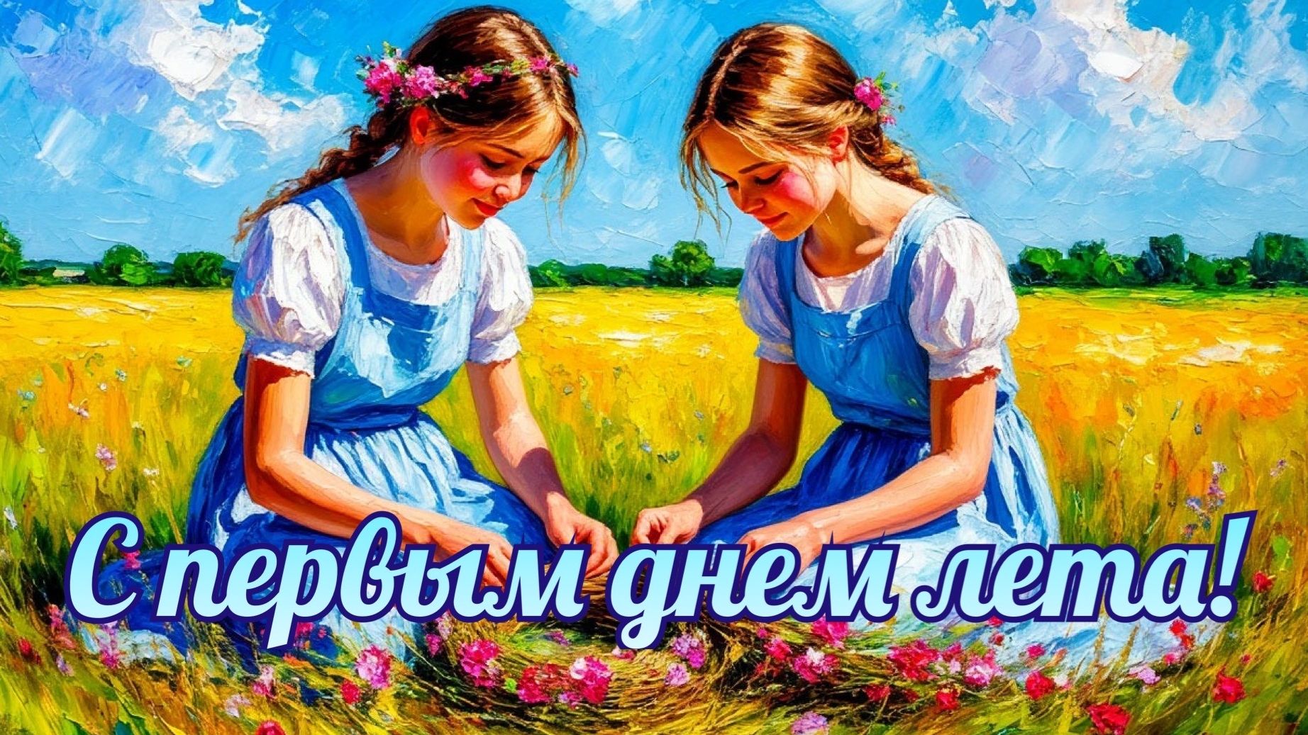 С первым днём лета! Красивая музыкальная открытка.