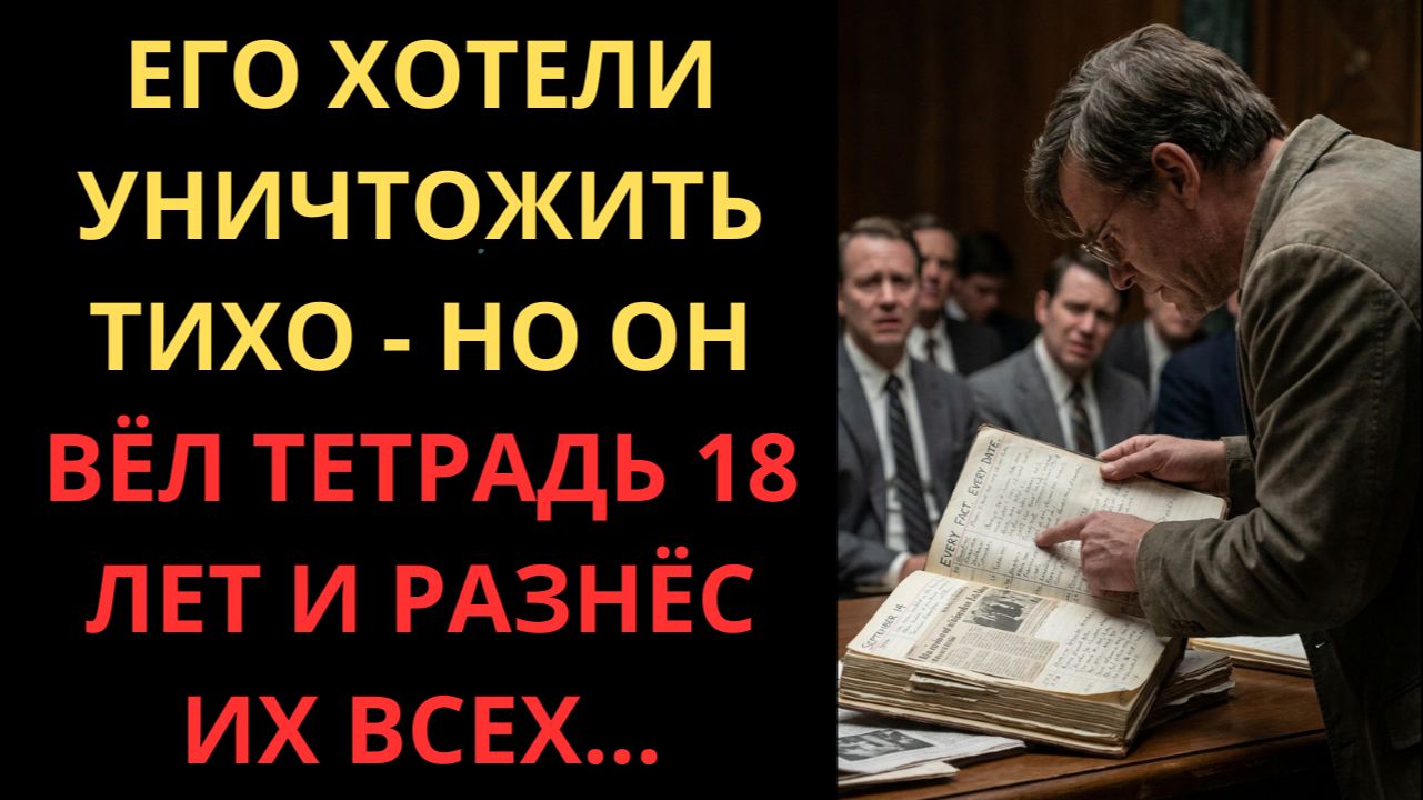 ЕГО ХОТЕЛИ УНИЧТОЖИТЬ ТИХО — НО ОН ВЁЛ ТЕТРАДЬ 18 ЛЕТ И РАЗНЁС ИХ ВСЕХ