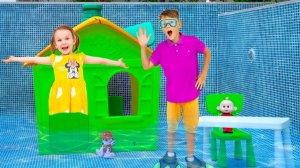 Пять детских игровых домиков в бассейне + еще детские песни и видео