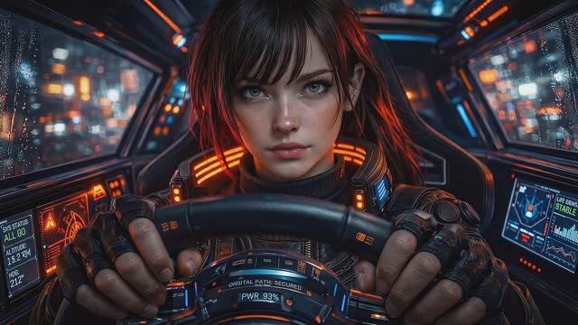Late Night Ride 🌆 Cyberpunk Driver Girl (Chill Synthwave) смотреть онлайн