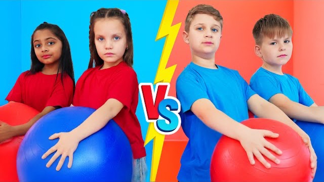 Девочки vs Мальчики Челлендж - Красные против Синих смотреть онлайн