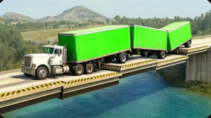 Машина против дрожащего моста #3 в BeamNG Drive!