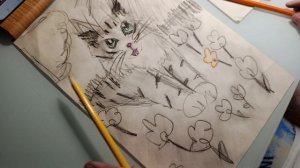 Рисую котика.🖼️✍️😺Рисунок графитовым карандашом.