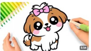 КАК НАРИСОВАТЬ МИЛОГО ЩЕНКА ШИ-ТЦУ 💟