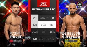 Сонг Ядонг против Дейвесона Фигередо (видео). UFC Fight Night