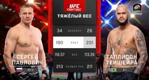 Сергей Павлович против Таллисона Тейшейры (видео). UFC Fight Night