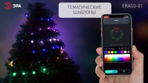 Светодиодная новогодняя гирлянда ЭРА ERASG -01 умная нить RGB 10 м управление через приложение