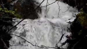 Ручьи, ставшие маленькими водопадами, украшают автодорогу «Подъезд к п.Озерпах»