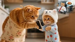 Одинокий день рождения рыжего котенка💔… И тут на помощь приходит Папа Кот 🎉🎂