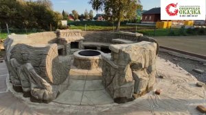 зона барбекю из  арт бетона.мастерская Сибирская сказка мастер Антон Стëпин