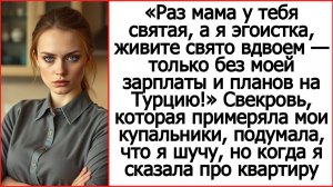 Истории из жизни. Раз мама у тебя святая, а я эгоистка, живите свято вдвоем. Аудио рассказы.