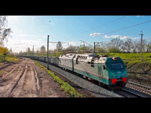 2ЭС4к «Дончак» с грузовым поездом | RZD Еlectrical locomotive 2ES4k with freight train
