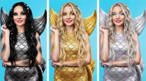 ГОТИЧЕСКИЙ vs ЗОЛОТОЙ vs СЕРЕБРЯНЫЙ макияж русалки ✨ Вирусный макияж красоты