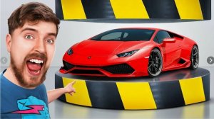 Гидравлический Пресс Vs Lamborghini MRBEAST МИСТЕРБИСТ НА РУССКОМ