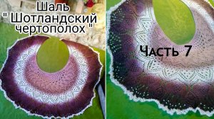 Часть 7. Вяжем шаль «Шотландский чертополох» спицами. Ряды 103-112