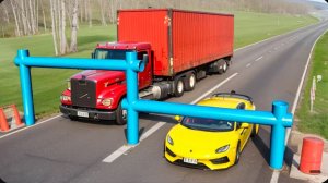 Машина против экстремально низких труб #4 в BeamNG Drive