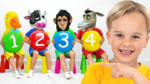 Игра в прятки с масками животных - Забавные истории для детей