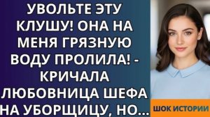 Увольте эту клушу! Она на меня грязную воду пролила!   кричала любовница шефа на уборщицу!