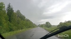 Ливень. Пришлось срочно выезжать из 🌲...