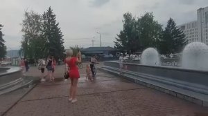 В город пришла жара .Проспект Мира.Театральная площадь. Красноярск
