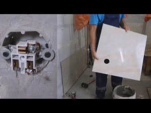 Укладка плитки на блоки ч.9 Трехфазная розетка в гранитной плитке
