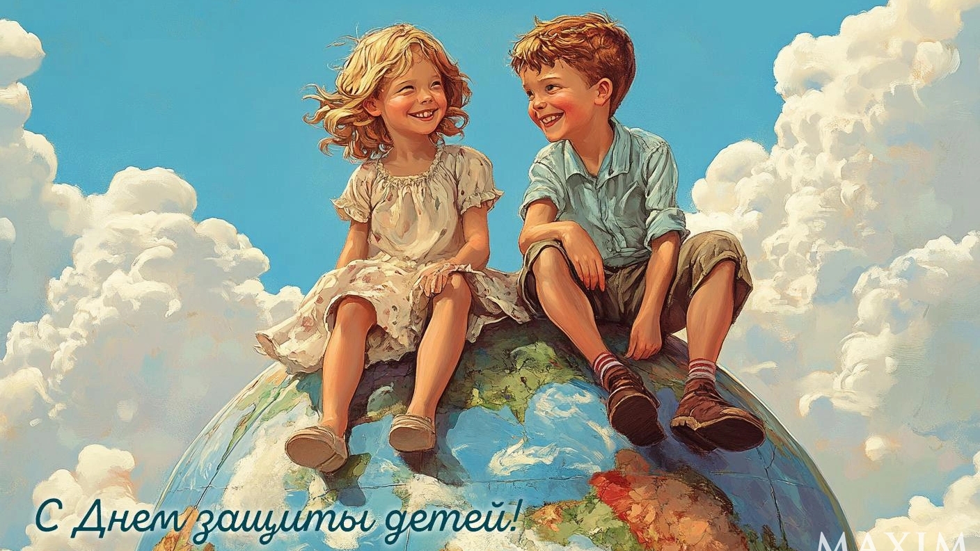 Мир глазами детей! С праздником защиты детей. Красивая музыкальная открытка.