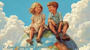 Мир глазами детей! С праздником защиты детей. Красивая музыкальная открытка.
