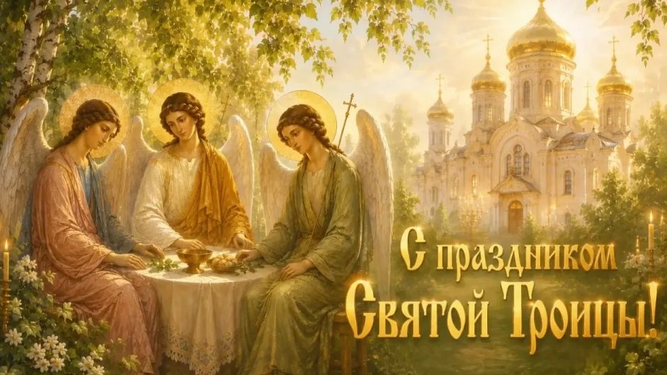 Светлый праздник Троицы! Шикарная музыкальная открытка.