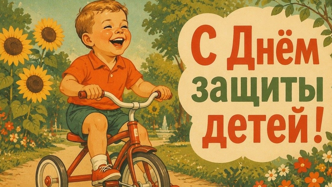С днём защиты детей! Красивая музыкальная открытка.