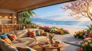 СПОКОЙНАЯ МУЗЫКА НА ФОНЕ 🌸 УЮТНЫЙ ДОМ У МОРЯ ДЛЯ СНА И ОТДЫХА