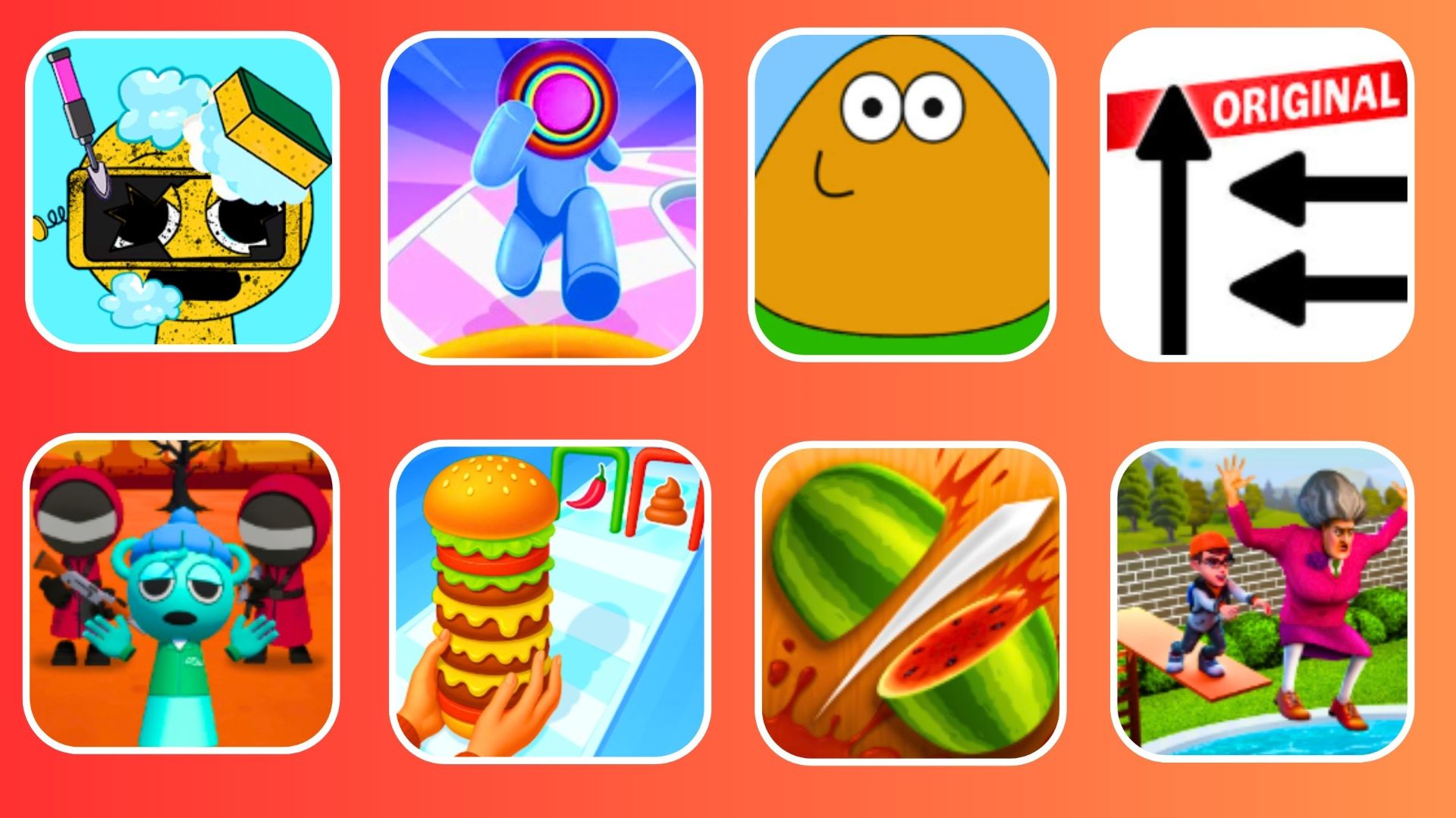 🌈SPRUNKI & Layer Man & Pou & Arrows & Burger Master & Вредная Училка