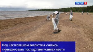 Под Сестрорецком волонтеры учились ликвидировать последствия разлива нефти