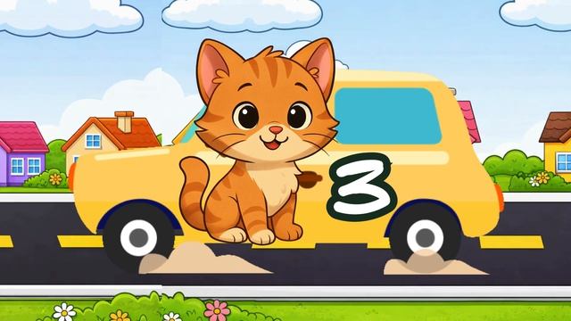 🍿 Учим цвета и цифры до 5 🚗 Детская песенка про машинки и животных