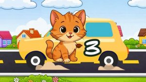 🍿 Учим цвета и цифры до 5 🚗 Детская песенка про машинки и животных