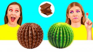 Челлендж. Шоколадная Еда vs Настоящая еда _ Смешные Челленджи с Едой от 4Teen