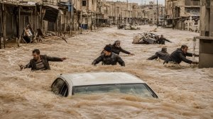 Сирия ушла под воду. Евфрат вышел из берегов и затопил тысячи домов, власти срочно эвакуируют людей