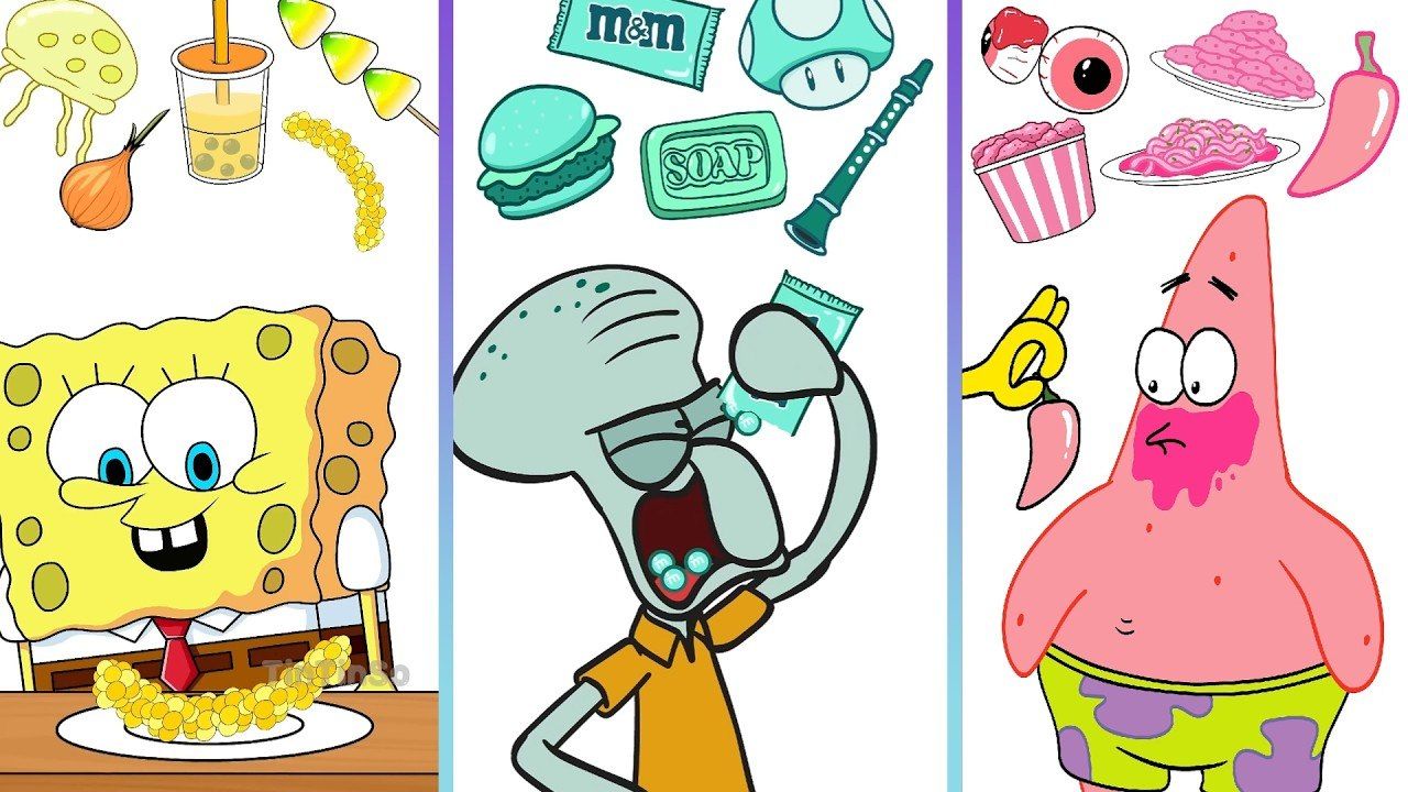 СПАНЧ БОБ АСМР МУКБАНГ M&M ШОКОЛАД И ЧИЛИ И ЛУК ЗВУКИ ЕДЫ смотреть онлайн