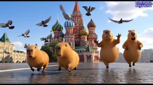 КАПИБАРЫ В МОСКВЕ смешное приключение на самокатах мультфильм