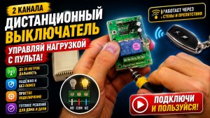 Двухканальный дистанционный выключатель, радиореле 433Мгц