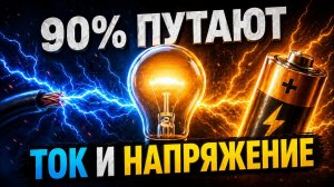 ⚡90% людей путают ток и напряжение — вот простое объяснение💡