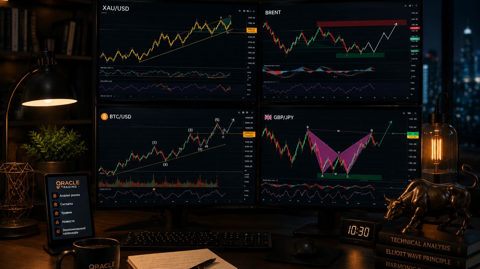 Золото, Нефть Brent, Bitcoin и GBP/JPY — полный разбор в реальном времени + Нейробот Oracle Trading смотреть онлайн