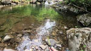 Горная рыбалка. Мальма на ручье с водопадами