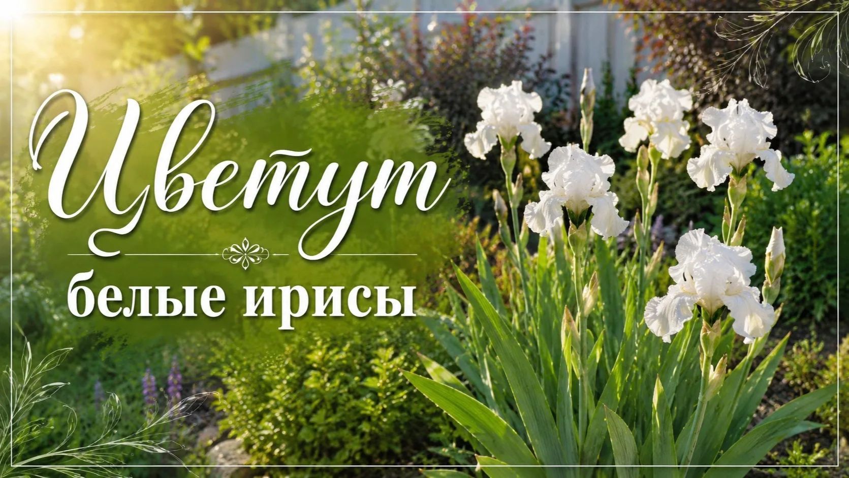Цветут белые ирисы